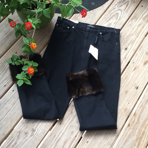 Zara Denim - 👖Zara Black High Rise w/ Fur Cuff Jeans 👖